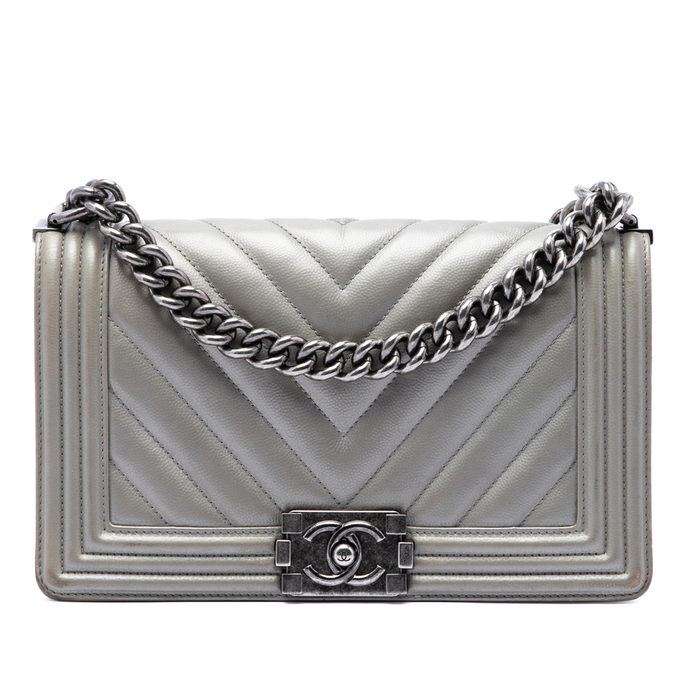 Pre-Loved Chanel Old Medium Chevron Caviar Boy Flap